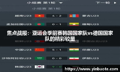 焦点战报：亚运会季前赛韩国国家队vs德国国家队的精彩较量